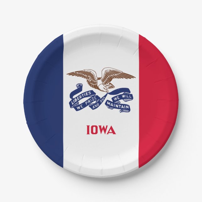 Assiettes En Carton Drapeau de l'État de l'Iowa (Devant)