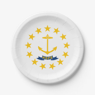 Assiettes En Carton Drapeau de l'État de Rhode Island