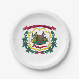 Assiettes En Carton Drapeau de l'État de Virginie-Occidentale