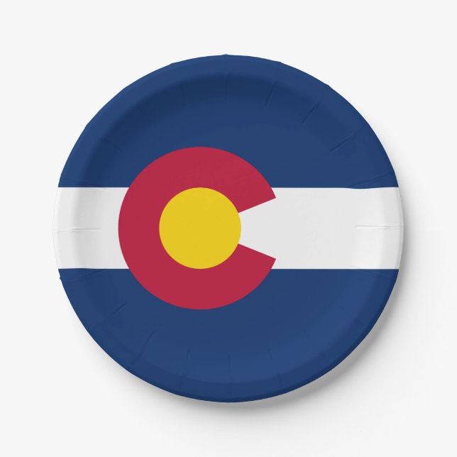 Assiettes En Carton Drapeau de l'État du Colorado (Devant)