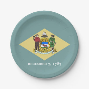 Assiettes En Carton Drapeau de l'État du Delaware