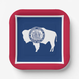 Assiettes En Carton Drapeau de l'État du Wyoming