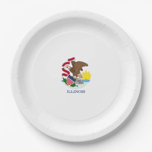 Assiettes En Carton Drapeau de l'Illinois (Devant)