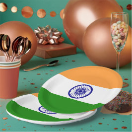 Assiettes En Carton Drapeau de l'Inde