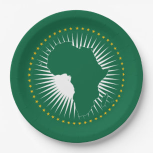 Assiettes En Carton Drapeau de l'Union africaine (continent africain)