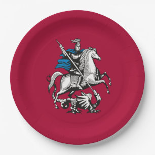 Assiettes En Carton Drapeau de Moscou (capitale russe)