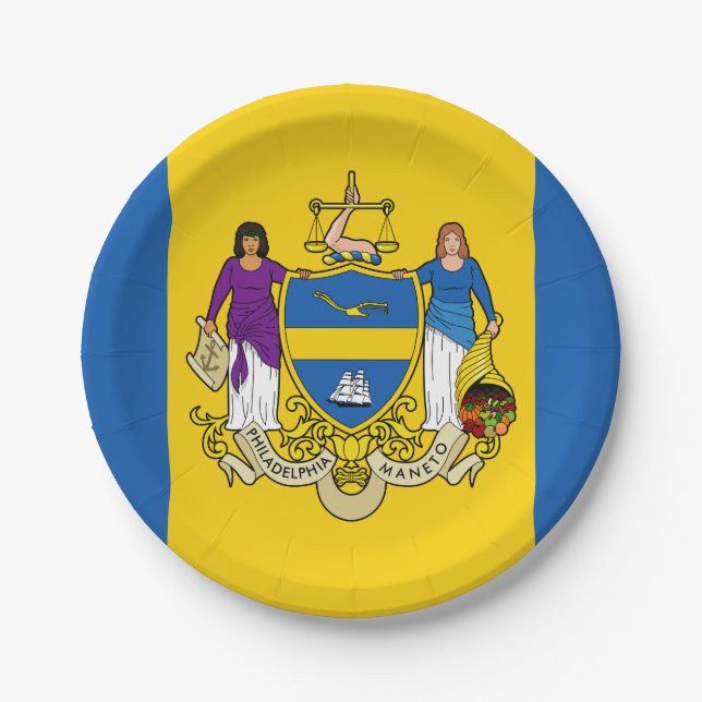 Assiettes En Carton Drapeau de Philadelphie, Plaque Papier de Pennsylv (Devant)