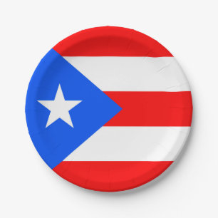 Assiettes En Carton Drapeau de Porto Rico