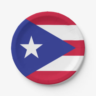 Assiettes En Carton Drapeau de Porto Rico