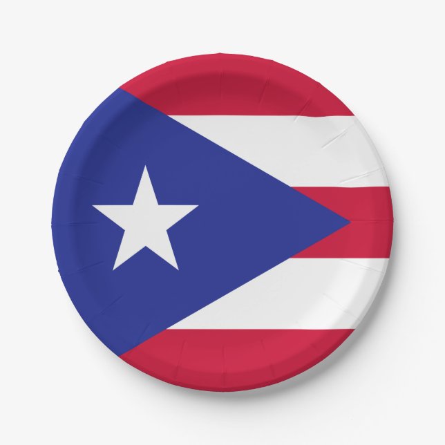 Assiettes En Carton Drapeau de Porto Rico (Devant)