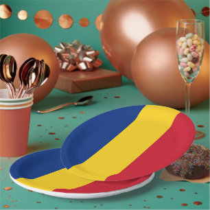 Assiettes En Carton Drapeau de Roumanie