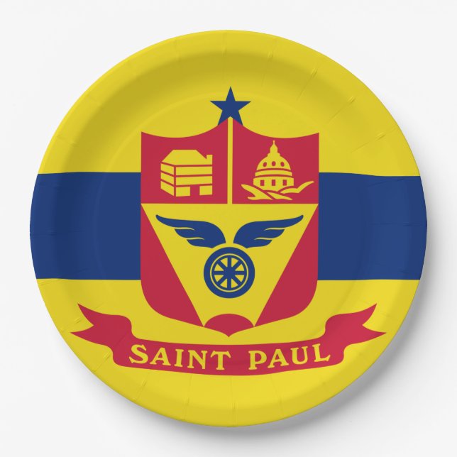 Assiettes En Carton Drapeau de Saint Paul (Minnesota) (Devant)