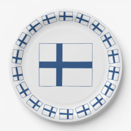 ASSIETTES EN CARTON DRAPEAU DE SUOMI FINLANDE