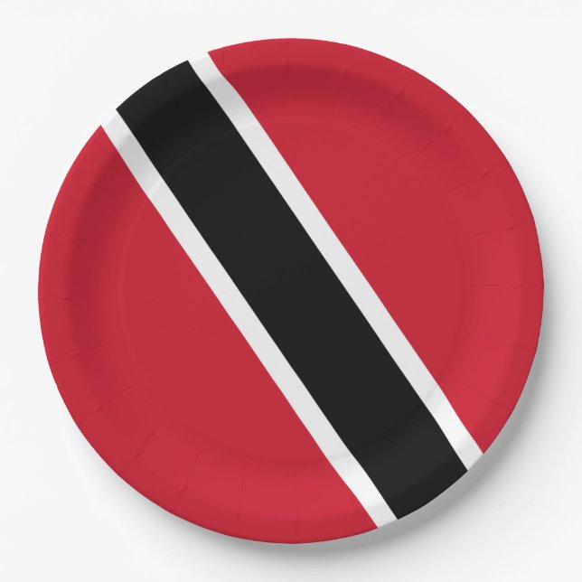 Assiettes En Carton Drapeau de Trinité-et-Tobago (Devant)