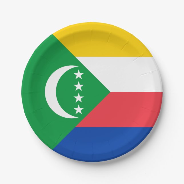 Assiettes En Carton Drapeau des Comores (Devant)