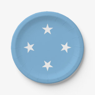 Assiettes En Carton Drapeau des États fédérés de Micronésie