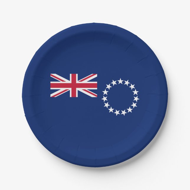 Assiettes En Carton Drapeau des Îles Cook (Devant)