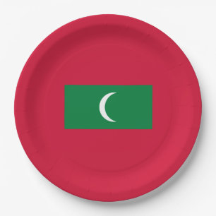 Assiettes En Carton Drapeau des Maldives (République des Maldives)