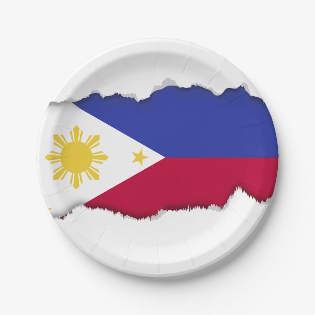 Assiettes En Carton Drapeau des Philippines (Devant)