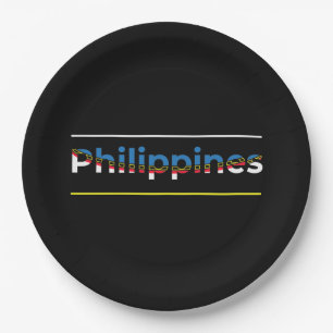 Assiettes En Carton Drapeau des Philippines - Lettres Patriotique Cuto