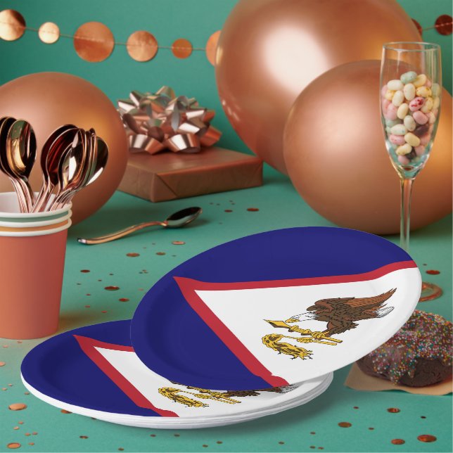 Assiettes En Carton Drapeau des Samoa américaines (Multi)