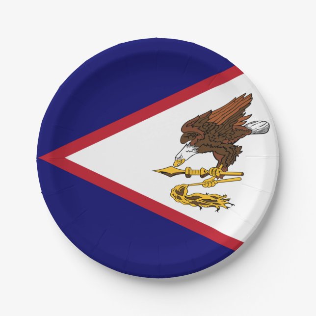 Assiettes En Carton Drapeau des Samoa américaines patriotiques (Devant)