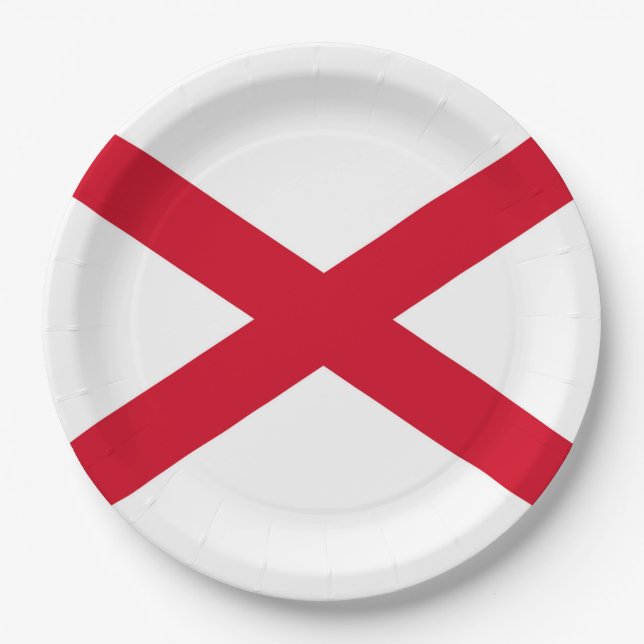 Assiettes En Carton Drapeau d'État de l'Alabama (Devant)