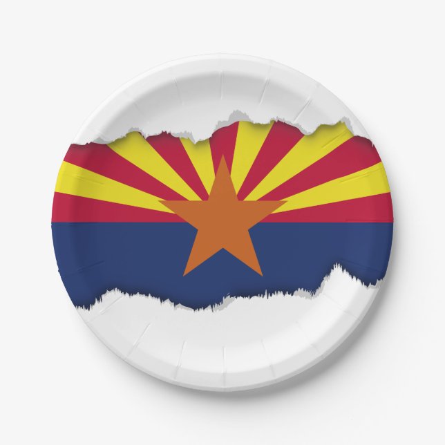 Assiettes En Carton Drapeau d'État de l'Arizona (Devant)