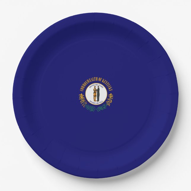 Assiettes En Carton Drapeau d'État du Kentucky (Devant)