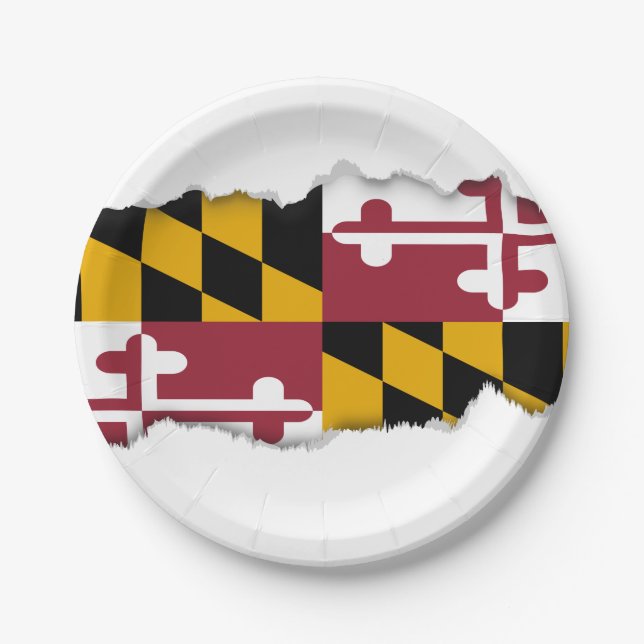 Assiettes En Carton Drapeau d'état du Maryland (Devant)