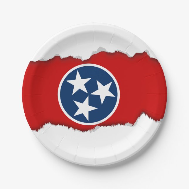 Assiettes En Carton Drapeau d'état du Tennessee (Devant)