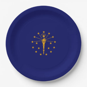 Assiettes En Carton Drapeau d'état Indiana