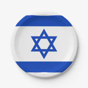 Assiettes En Carton Drapeau d'Israël Plaques de papier