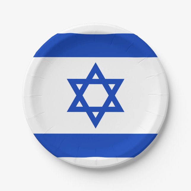 Assiettes En Carton Drapeau d'Israël Plaques de papier (Devant)