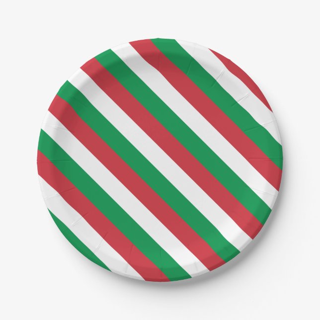 Assiettes En Carton Drapeau d'Italie (Devant)