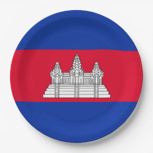 Assiettes En Carton Drapeau du Cambodge