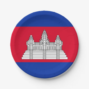 Assiettes En Carton Drapeau du Cambodge patriotique