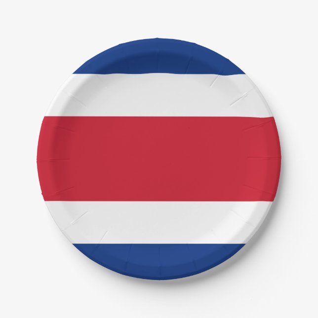 Assiettes En Carton Drapeau du Costa Rica (Devant)