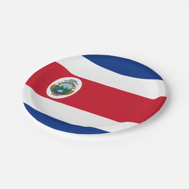 Assiettes En Carton Drapeau du Costa Rica (Angle)