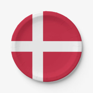 Assiettes En Carton Drapeau du Danemark