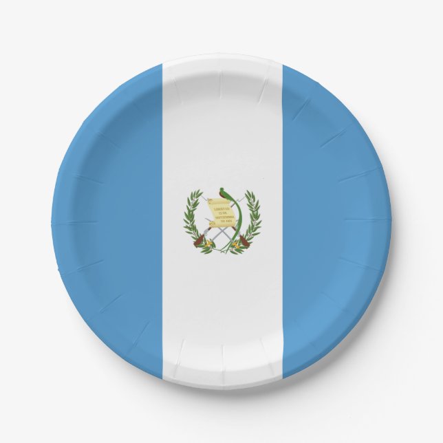 Assiettes En Carton Drapeau du Guatemala  (Devant)