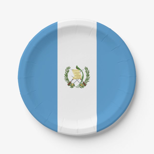 Assiettes En Carton Drapeau du Guatemala (Devant)
