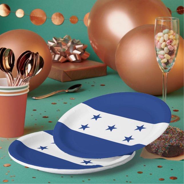 Assiettes En Carton Drapeau du Honduras (Multi)