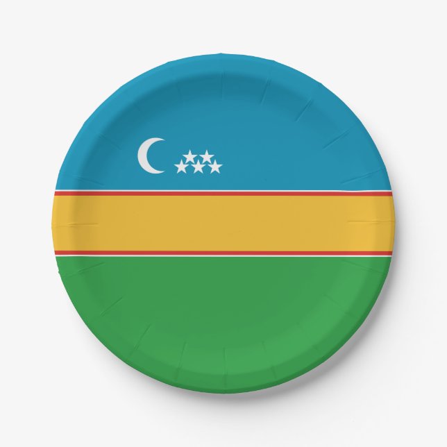Assiettes En Carton Drapeau du Karakalpakstan (Devant)