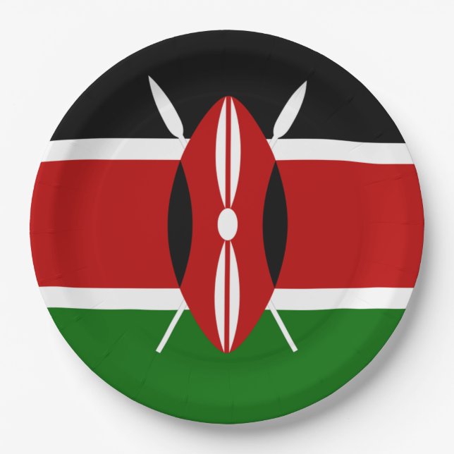Assiettes En Carton Drapeau du Kenya   (Devant)