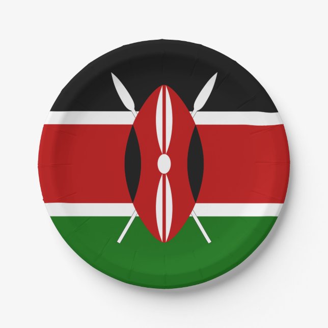 Assiettes En Carton Drapeau du Kenya (Devant)