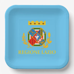 Assiettes En Carton Drapeau du Latium (Italie)
