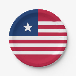Assiettes En Carton Drapeau du Liberia