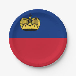 Assiettes En Carton Drapeau du Liechtenstein