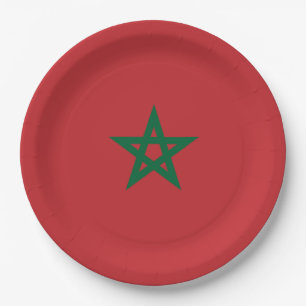 Assiettes En Carton Drapeau du Maroc